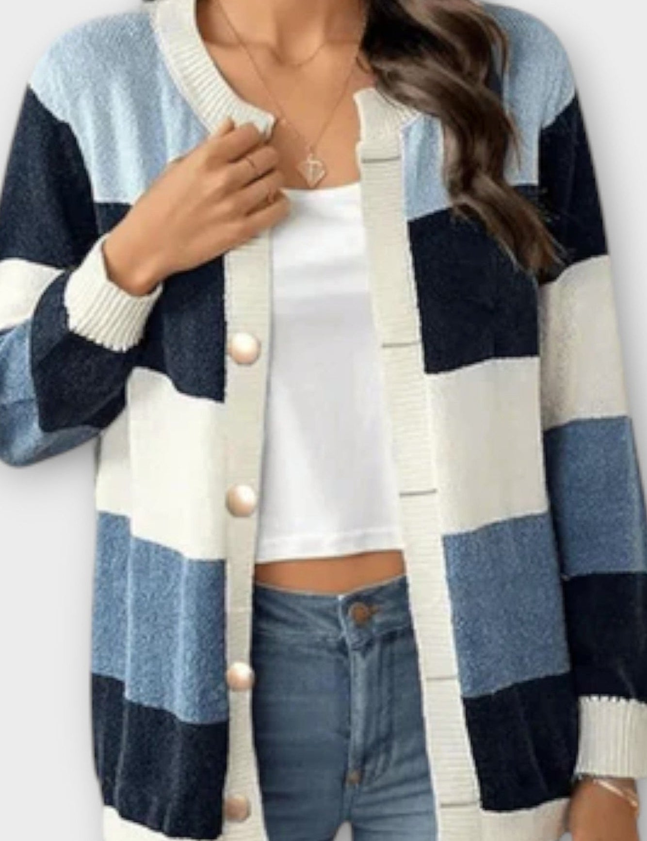Amalie | Stribet Cardigan