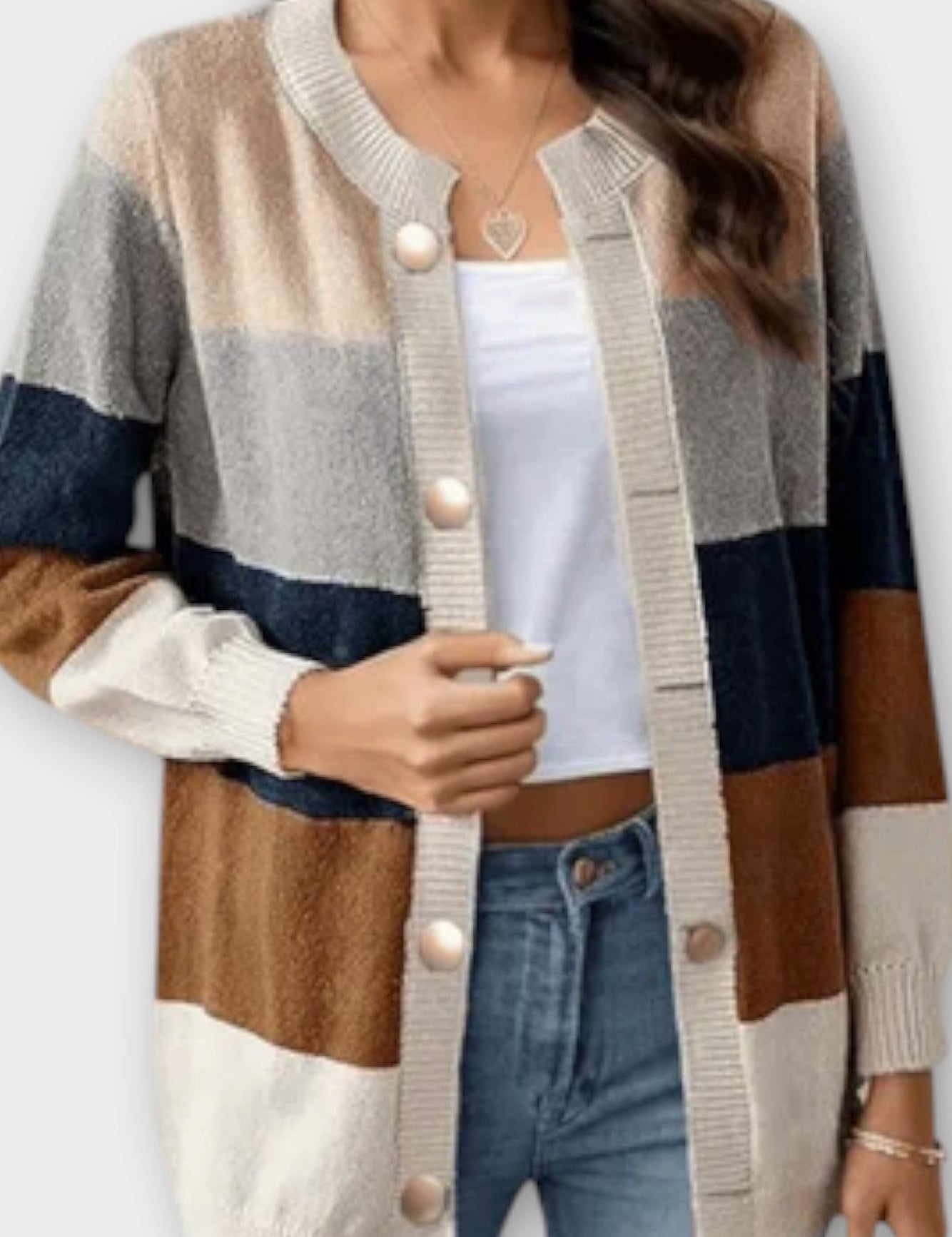 Amalie | Stribet Cardigan