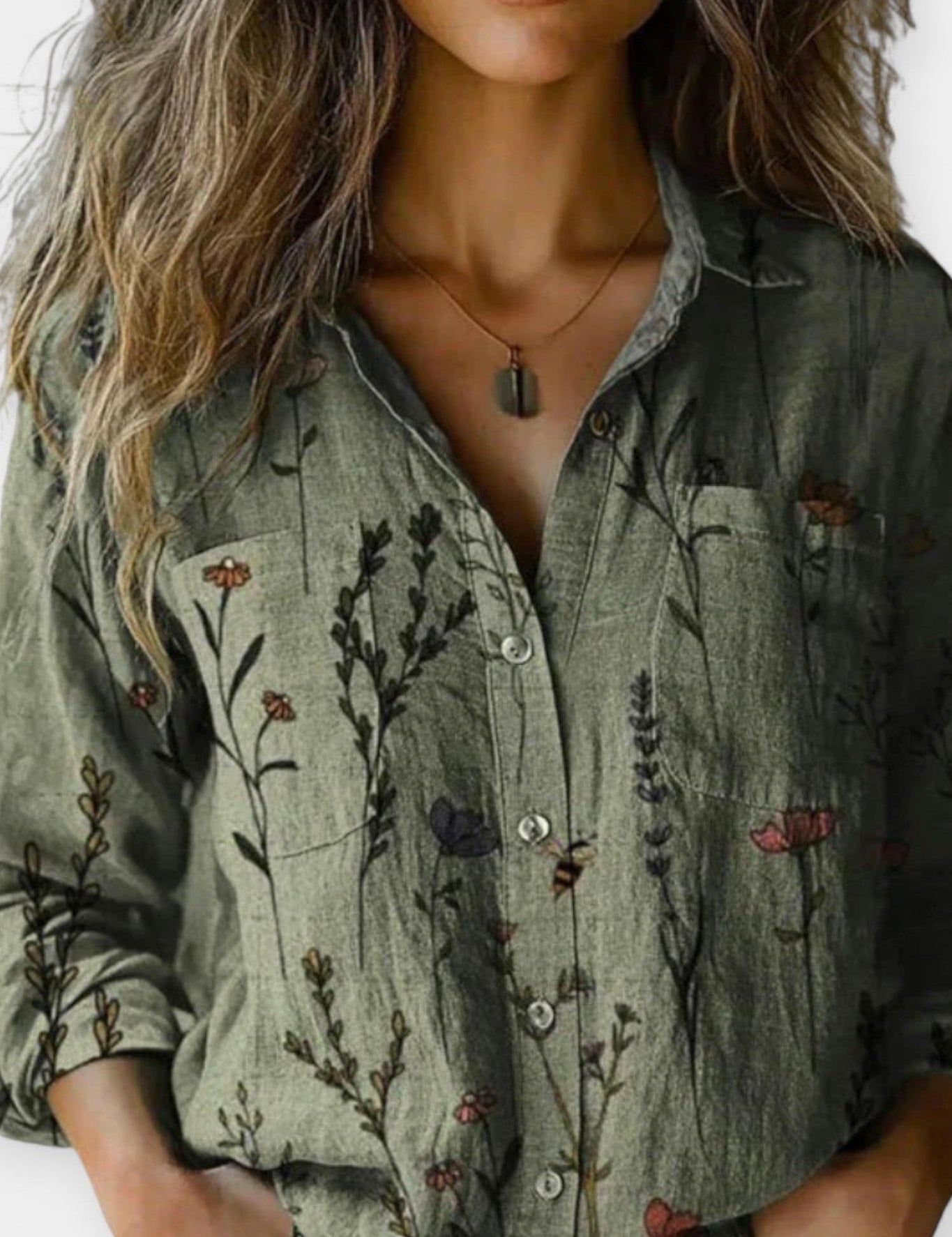 Mille | Vintage mønsterbluse