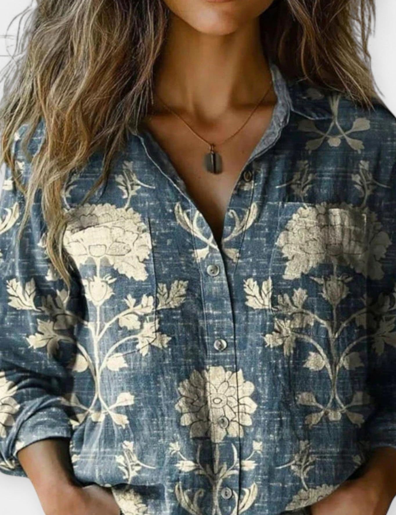 Mille | Vintage mønsterbluse