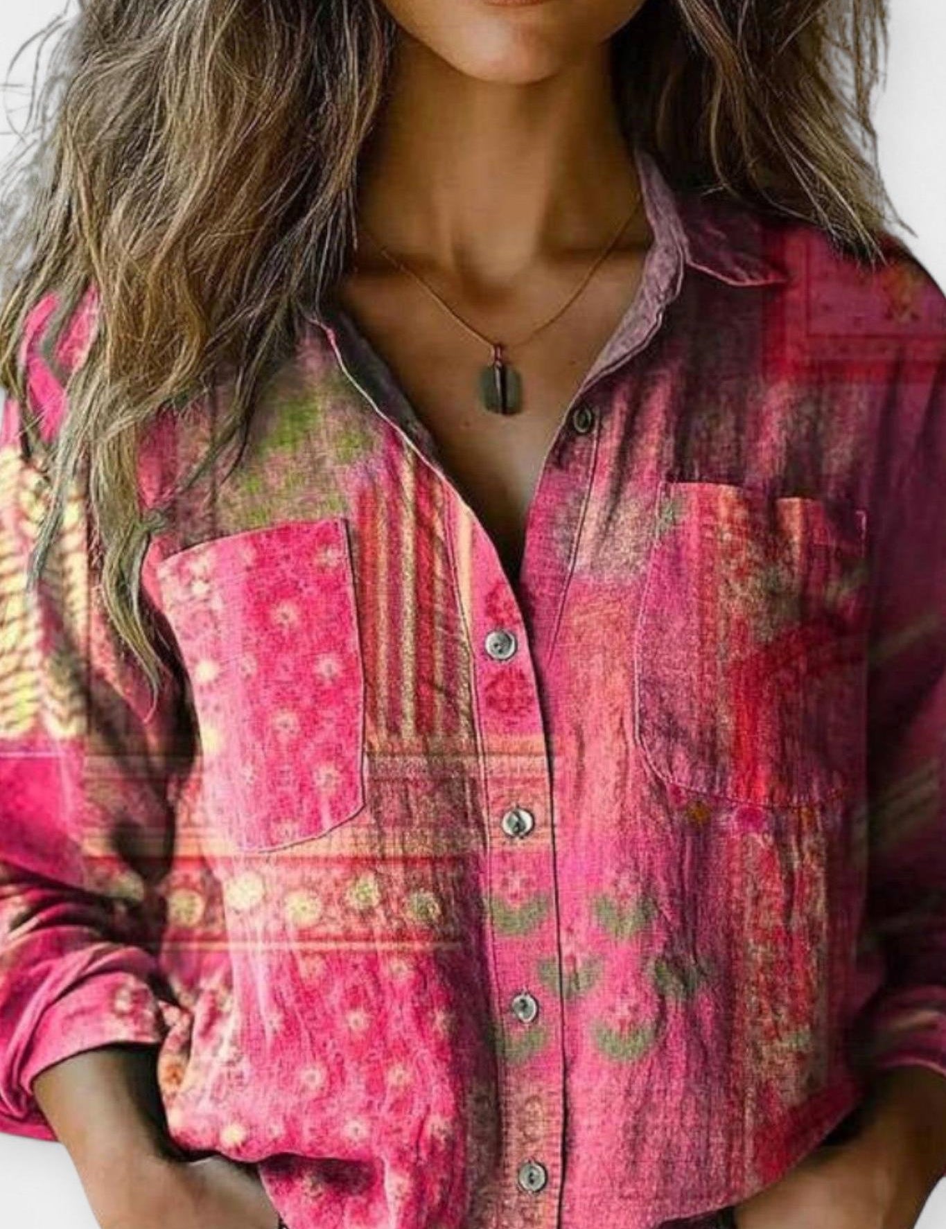 Mille | Vintage mønsterbluse