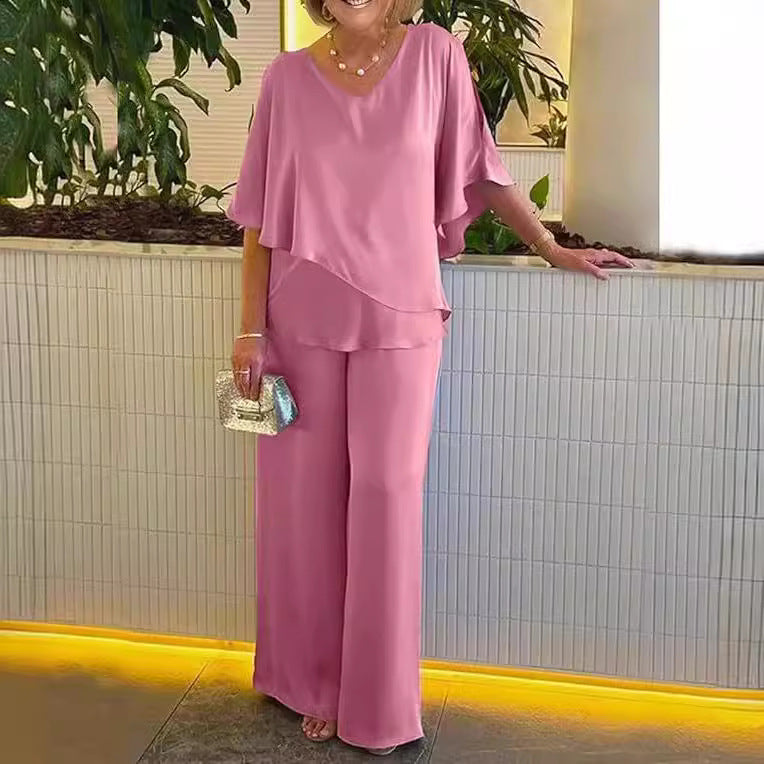 Martha | Sæt med vide bukser og top