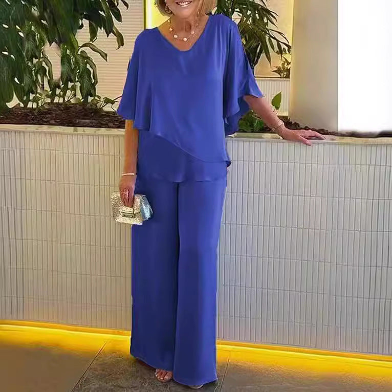 Martha | Sæt med vide bukser og top