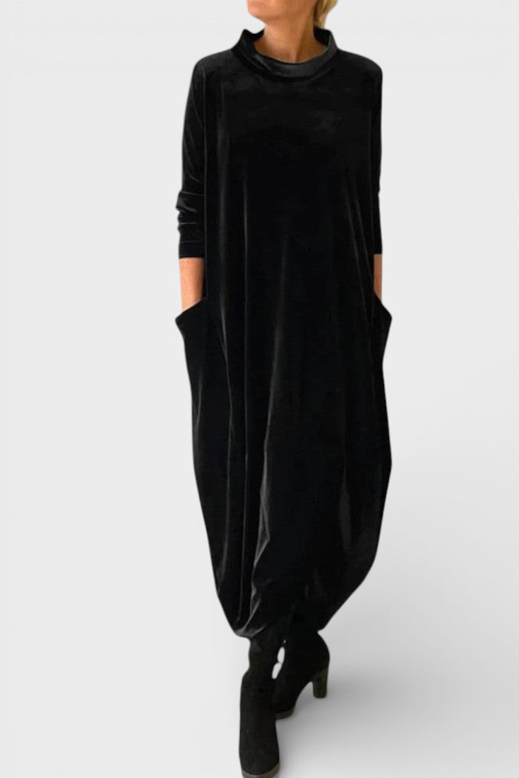 Saskia™ | Elegant fløjls­kjole med lommer