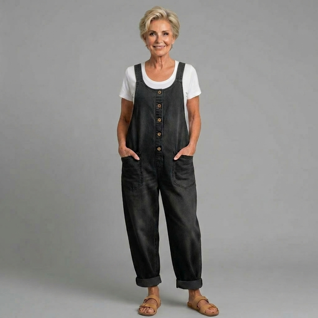 Elin | Denim overall løs pasform