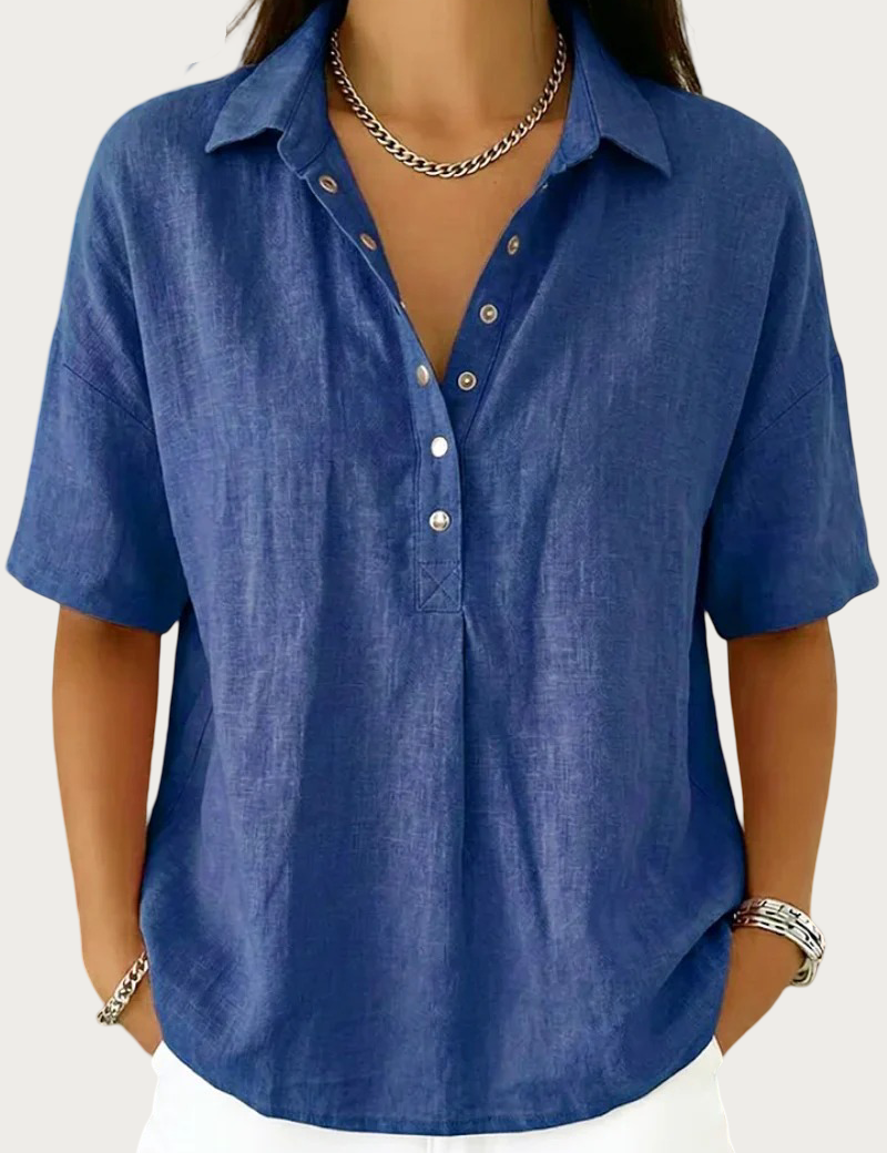 Tessa | Linnedbluse med krave