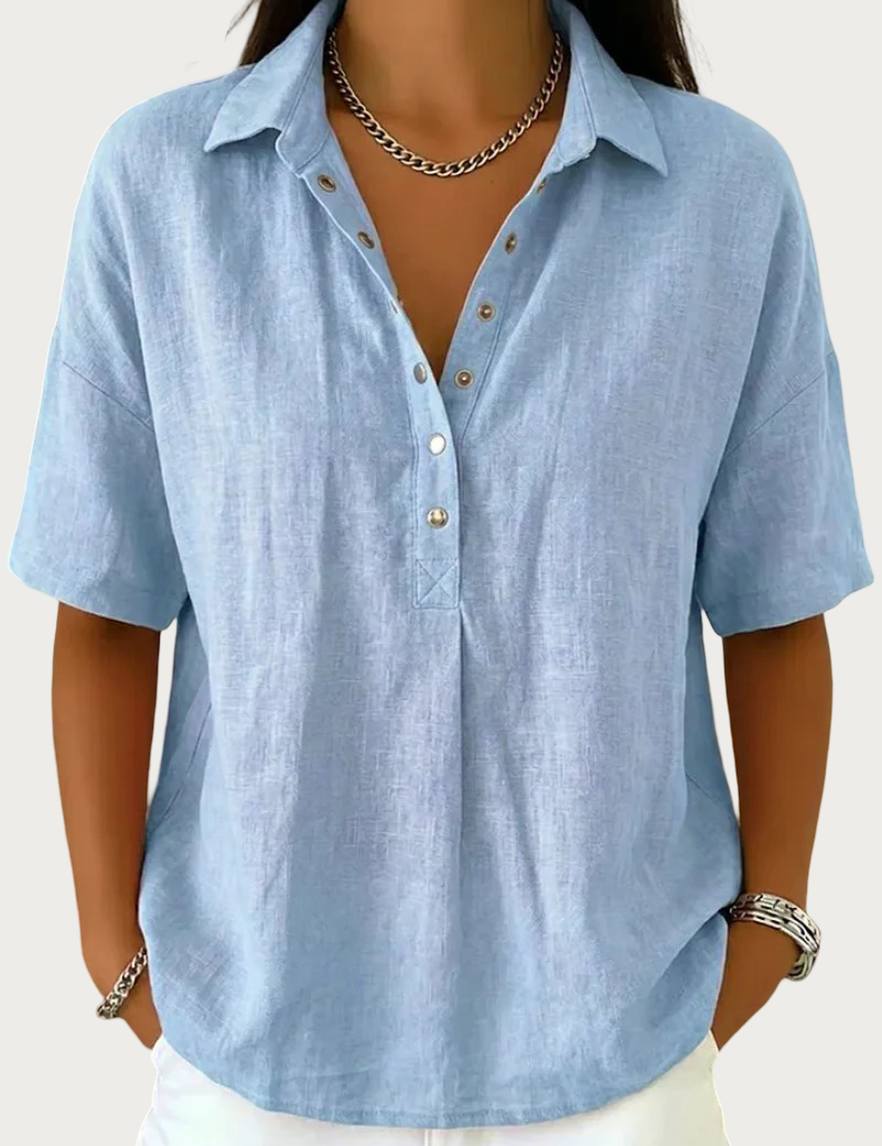 Tessa | Linnedbluse med krave
