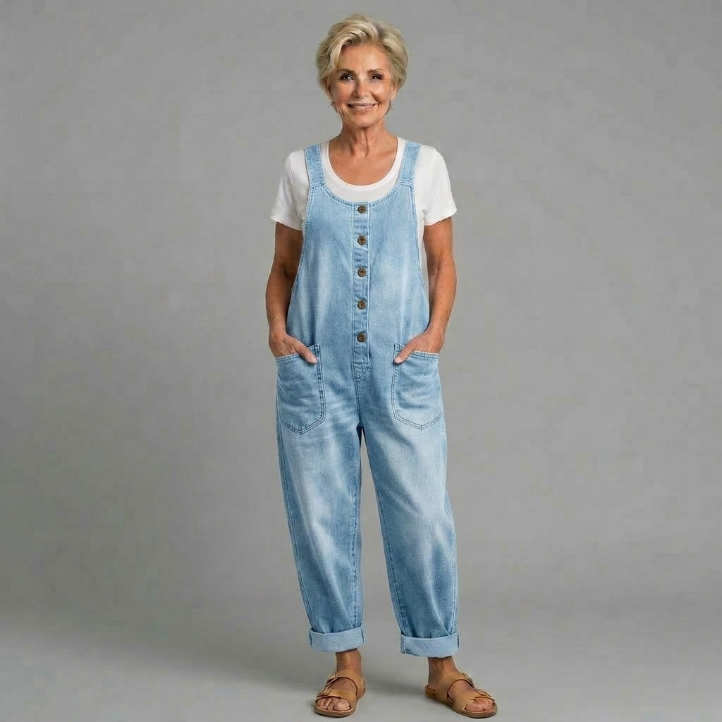 Elin | Denim overall løs pasform